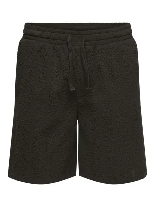 ONLY&SONS - ONSCRUZ SEERSUCKER JOGGER SHORTS VD Black Coffee - Gr. - XXL