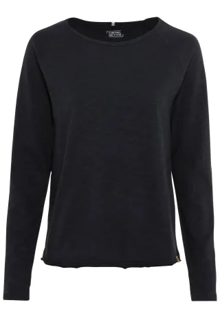 camel active - Langarmshirt aus reiner Baumwolle dark navy - Gr. - S