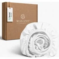 MAGANO Spannbettlaken, Luxus 100% TENCEL ™ Lyocell, Bettlaken, Gummizug: rundum, 400 TC Fadendichte, Hypoallergen, Thermoregulierend