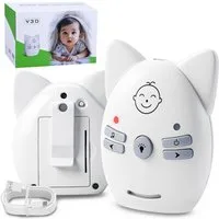 CkeyiN Pro Babyphone Digital,300 m Reichweite,Mit Nachtlicht und Gegensprechfunktion, Akku- oder Netzbetrieb,Gürtelclip,Smart ECO-Modus, Sichere digitale Übertragung