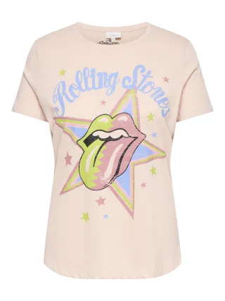 ONLY CARMAKOMA - CARROLL SS O-NECK REG TEE LC JRS Sepia Rose - Gr. - 44