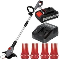 KRAFTIXX® Rasentrimmer-Deflektor KX-ART 1826 Li, Set 23-St. Inkl. 2,0 Ah Akku und Ladegerät), kompatibel mit Einhell Power X-Change Akkusystem