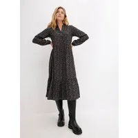 bonprix Midikleid aus Viskose, A-Linie, mit Leomuster