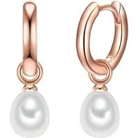 Valero Pearls Paar Creolen roségold, aus Sterling Silber