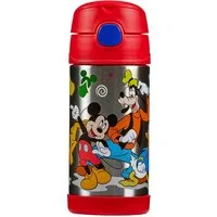 THERMOS Isolierflasche FUNTAINER STRAW BOTTLE, doppelwandiger Edelstahl, spülmaschinenfest, 0,35l, mit Silikonstrohalm, absolut dicht