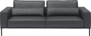 Musterring 2,5-Sitzer "JustBPM100, 202 cm breit, aus hochwertigem Leder" wahlweise mit Nierenkissen und mot. Sitzauszug, Metallfuß in schwarz