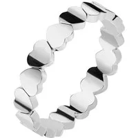 BUNGSA Fingerring 57 (18.1) Ring verbundene Herzen Silber aus Edelstahl Damen (1 Ring, 1-tlg), Frauen Mädchen