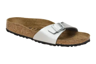 Birkenstock 40413 BS Madrid Damen Pantoletten silber grau Synthetik Fu?bett a...