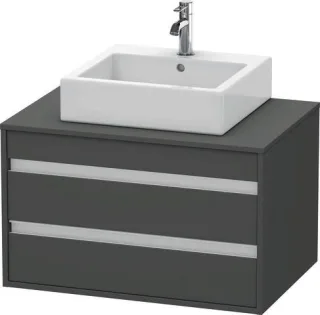 Duravit Ketho Konsolenwaschtischunterbau wandhängend Graphit Matt 800x550x496 mm - KT665404949 KT665404949