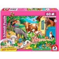 Schmidt Spiele Puzzle Bauernhof-Tiere, 60 Puzzleteile, Made in Europe