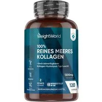 WeightWorld Marine Kollagen Kapseln – Für Haut, Haare & Nägel von innen Kapseln, 1 er 120 St., 86 g, 1200mg reines Marine Collagen Typ I und III