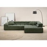 Home affaire Ecksofa Ancona, Ecksofa, incl. Kopfteilverstellung, Breite 319 cm, L-Form, wahlweise motorische Sitztiefenverstellung, auch in Cord + Easy Care