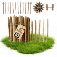 Floranica Staketenzaun Gartenzaun aus Haselnuss oder Kastanie, Steckzaun, Rollzaun, (L / H 100 x 50 cm, 1-St., Lattenafstand 4-6 cm), als Grundstücksgrenze, Hühnerzaun, Gemüsegärten Beeten oder Tierweiden