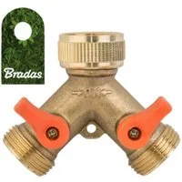 Bradas 2-Wege Verteiler 2-Wege Wasserverteiler Messing Verteiler 3/4" BR-2234 Bradas, (1-tlg)