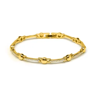Luxenter Armband mit funkelnden Zirkonia-Steinen, 18 Karat Gelbgold-Finish – Rarix