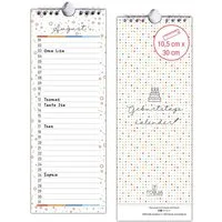 TOBJA Geburtstagskalender Geburtstagskalender wire-o bunt 30x11, Wandkalender Jahresunabhängig Immerwährend