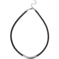Firetti Lederband Schmuck Geschenk Edelstahl Leder Halsschmuck Halskette Loobstprägung
