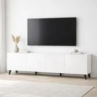 OTTO home Lowboard HOLLY 2.0, TV-Board, TV-Kommode, TV-Schrank, TV-Unterschrank, TV-Möbel, Modernes lackiertes Hochglanz TV-Board, grifflos, Breite 200 cm
