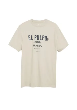 s.Oliver Red Label - T-Shirt mit Print beige - Gr. - XL