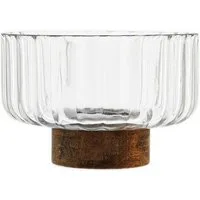 Almina Schale Luana Bowl Piccola Glasschale mit Akazienholz - 14 x 9,5 cm, Glas, Holz, (Packung, 1-tlg), Servier- & Dekoschale