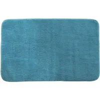 spirella Badematte ROSARIO, rechteckig, Höhe: 12 mm, Badteppich Velours, 100% Polyester Microfaser, Anti-Rutsch Beschichtung, für Fussbodenheizung geeignet, waschbar 30°, schnelltrocknend, 50 x 80 cm, blau türkis