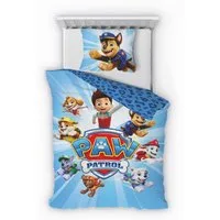 Träumschön Kinderbettwäsche Paw Patrol 135x200 + 80x80 cm, 100% Baumwolle, Paw Patrol Mighty Pups, Renforcé, 2 teilig, mit Reißverschluss, 100% Baumwolle, Bettwäsche-Set für Kinder
