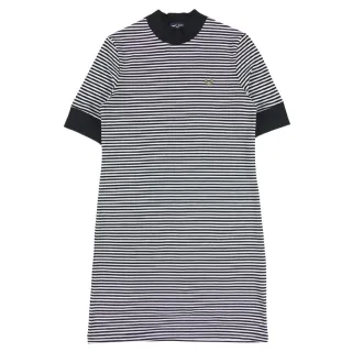 Fred Perry Marineblau gestreiftes schneeweißes Kleid