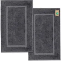 Lavea Badematte 2er Set Badeteppiche Elena Frottee 50x80 cm Badvorleger, 100% Baumwolle, 500 g/m² Frottier, weich & saugstark, pflegeleicht