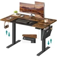SONGMICS Schreibtisch Höhenverstellbarer elektrisch, USB-C-Anschluss (mit Stoff- Organizer), stufenlos verstellbar, Memory-Funktion mit 4 Höhen, 120/140/160/180 cm