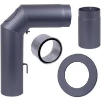 H&M Germany Ofenrohr Rohrset standard gussgrau Ø150+Rohr 250mm (750x450mm), (1-tlg)