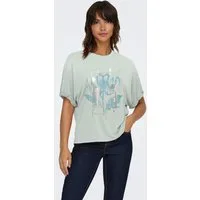 ONLY T-Shirt ONLFREE LIFE S/S FOLD-UP TOP BOX JRS Materialmix, regular fit, Rundhals