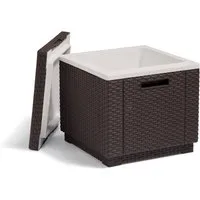 Keter Gartentisch Gartentisch Kühlbox "Ice Cube" 42x42x41 cm (42 Liter) Braun