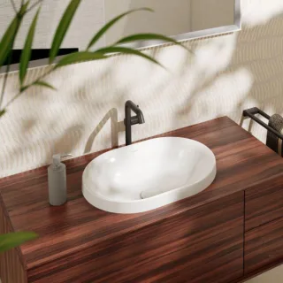 hansgrohe Xuniva Einbauwaschtisch 60157450 550x400mm, ohne Hahnloch, mit Überlauf, weiß