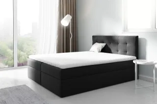 Boxspringbett Schlafzimmerbett PARLA 200x200cm Stoff Schwarz