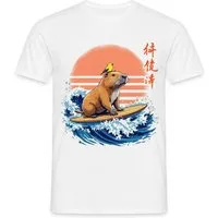 Spreadshirt T-Shirt Surfendes Capybara, Capybara Auf Welle Männer T-Shirt (1-tlg)