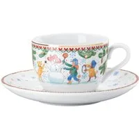 Hutschenreuther Cappuccinotasse Sammelserie 2025 Weihnachtsspiele Cappuccinotasse 2tlg, Porzellan