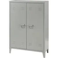 en.casa Aktenschrank »Oripää« mit 2 Türen Stahl 110x75x33 cm Dunkelgrau