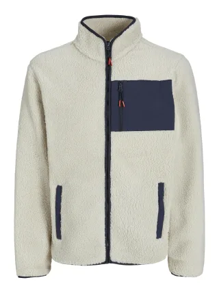 JACK&JONES - JJTHATCHER FLEECE JACKET moonbeam - Gr. - XL