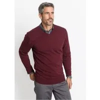 bonprix Strickpullover aus Feinstrickmaterial, mit V-Ausschnitt, Regular Fit