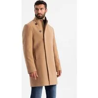 OMBRE Wintermantel Herrenmantel mit asymmetrischem Verschluss und hohem Kragen