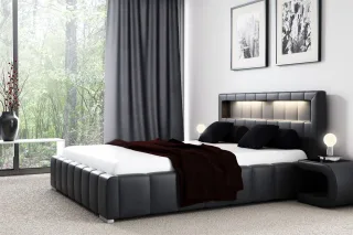 Polsterbett Bett LAUGE Komplettset 180x200cm inkl.LED in div. Farbvarianten