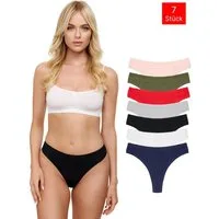 Tazzio String 7er-Pack Damen Tanga Unterhose F912 (Packung, 7-St., 7er-Pack) zeitlos und unsichtbar unter deiner Kleidung