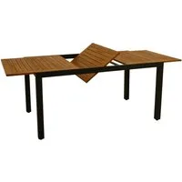 DEGAMO Gartentisch MILOS, ausziehbar 150/200x90cm, Alu anthrazit + Akazie