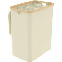 FIVMEN Wäschekorb 140L mit Deckel zur einfachen Trennung, Faltbar Wäschesammler 3 Fächer (Set, Wäschesortierer Wäschesack Wäscheboxen)