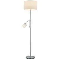 TRIO Leuchten LED Stehlampe mit Leselampe & Stoffschirm Höhe 170cm, Dimmfunktion, LED wechselbar, Warmweiß, Designklassiker Steh-Leuchte groß für Lese-Ecke stehend