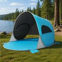 Wolfwise Kuppelzelt Strandmuschel Pop-Up Zelt mit UV-Schutz 50+, 2-6 Personen Strandzelt, Personen: 3 (Set, 1 x Zelt, mit Transporttasche), UV-Schutz 50+, Wasserabweisendes