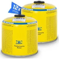 ZMC Gaskartusche Universal Camping Propan Butan Gas 500g Schraubventil Gaskartusche, Zubehör für Butangas Druckgasdose Gaskocher / Gaslötgeräte / Abflammgeräte Eurogewinde, 12 St., Schraubventil Gaskartuschen 990ml Ventilkartusche Gewindeanschluß