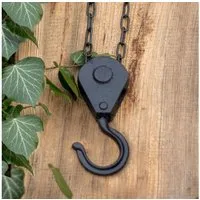 Antikas Blumenampel Dekorative Blumentopfhalter als Seilwinde, Haken mit Stil, Aufhängung