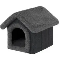 Hobbydog Hundehütte Hundehöhle Tierbett Lama mit Kuschelkissen und Reißverschlussdach, faltbar, leicht, platzsparend, 5 Größen