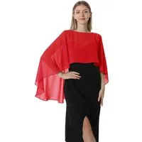 nsihing Bolero Damen Chiffon Cape Schals für Hochzeitskleider Elegantes Bankett Capelets für Hochzeit Braut Abendkleid Brautkleid Sommer